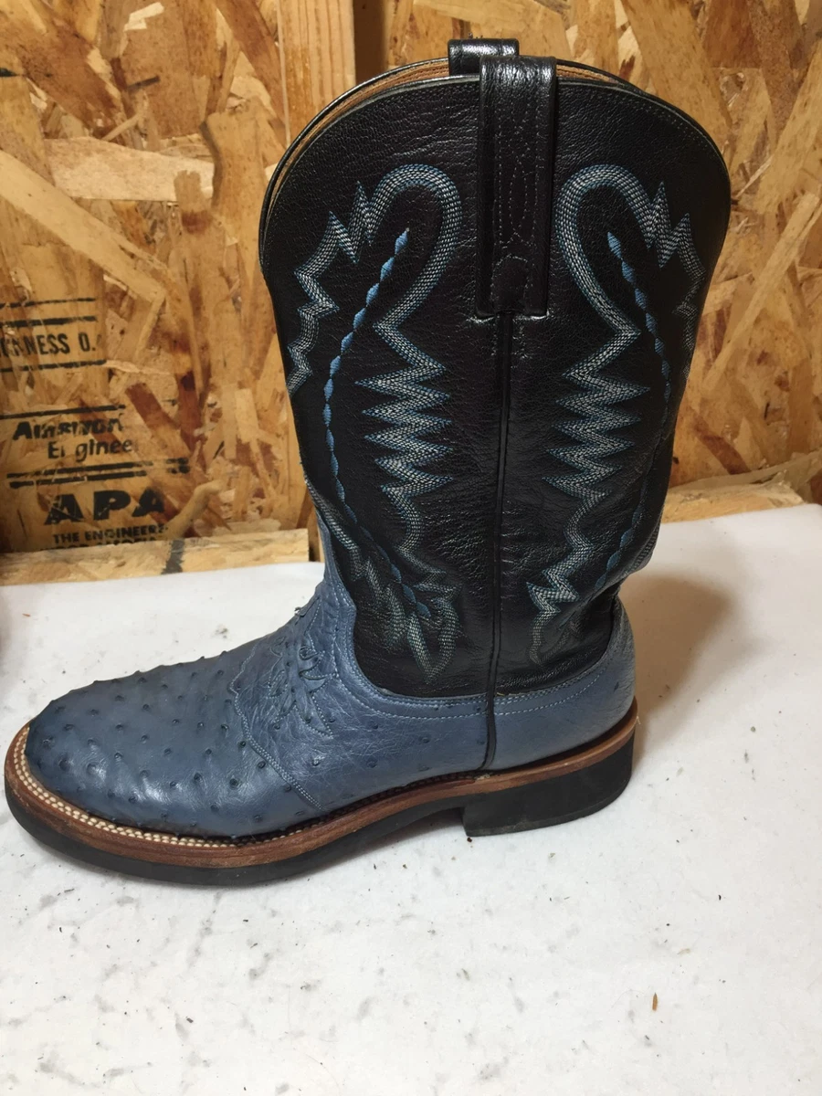 Bottes De Cowboy Lucchese 2000 - Cuir Cerise/noir - Peau D'autruche - Pointure 8.5 EE