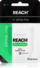 Reach, Waxed Dental Floss, Mint, Plaque Remover 165 Foot Pack of 1 , Green