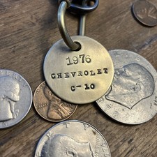 1976 Chevrolet C-10  Truck Solid Brass Key Fob ‘76 Chevy Pick Up