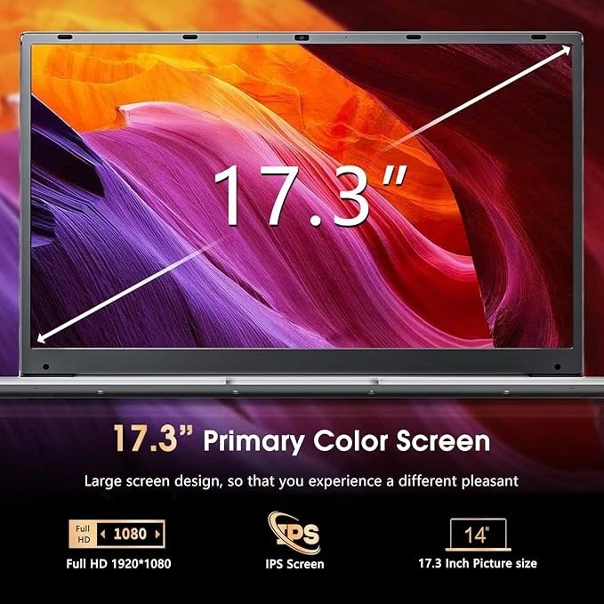 Laptop Windows 11 17.3'' 8GB RAM 256GB / 512GB SSD con Intel Celeron Dual-Core Foto 2 de 4