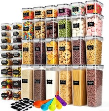 42Pcs Airtight Food Storage Containers - Clear Stackable Plastic Bins with Lids