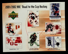 Upper Deck Road to the Cup promo /sell Sheet, 2001-02 NHL  Gretzky, Patrick Roy