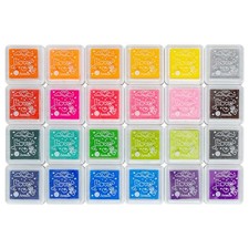 Ink Pad, 24 Colors Finger Washable Craft Ink Pad for Kids Stamp, 1.18X1.18''