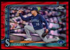 LUIS CASTILLO 2024 Topps Chrome Red Raywave Refractor /5 Mariners #69
