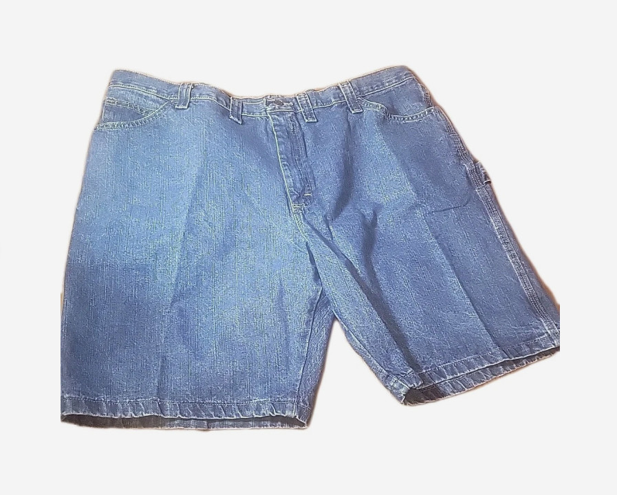Wrangler Men's Carpenter Denim Shorts Size 44 Blue Relaxed Fit Workwear