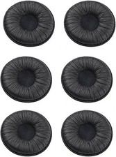 Ear Cushions Leatherette Spare Replacement Earpads for Pack of 6, Black