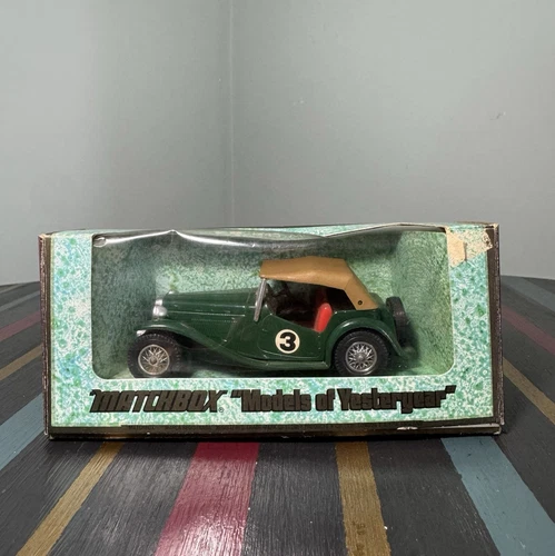 Vintage Matchbox Yesteryear Y-8 1945 MGTC Green Diecast Model Sports Car