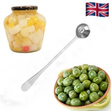 Olive Strainer Spoon Stainless Steel Jam Slotted Spoon Long Handle Pickle Spoon