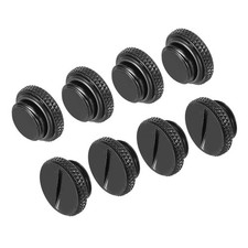 Computer Water Cooling Plug Fitting G1/4" Black with O-Ring Pack of 8
