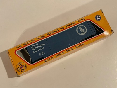 #ad 1970 HO Gauge Great Northern Blue Freight Car No. GN 39402 by Mehano Master NEW $15.00