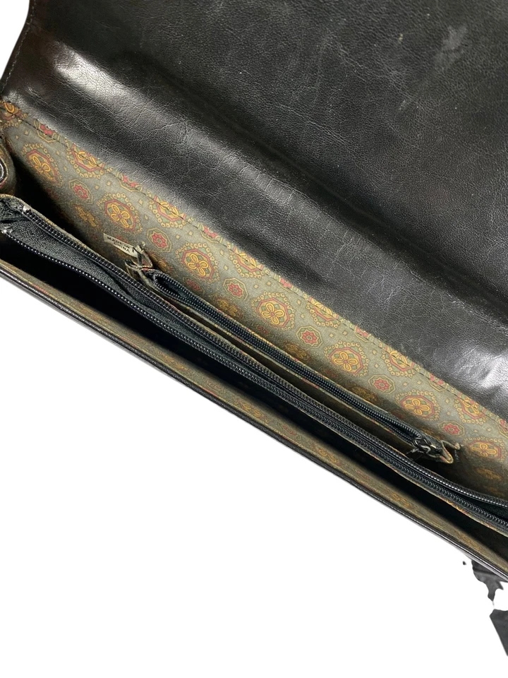 Maleta de cuero negra vintage para damas y mujeres, bandolera, cruz Bella Rose Foto 3 de 4