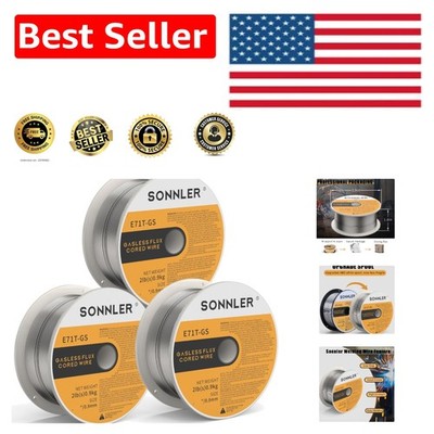 3-Pack 2-Pound Gasless Flux Core Welding Wire E71T- for Quality Welding