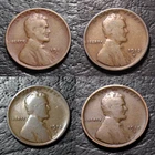 Four early Denver mint Lincolns, 1911-D, 1912-D, 1913-D, 1915-D