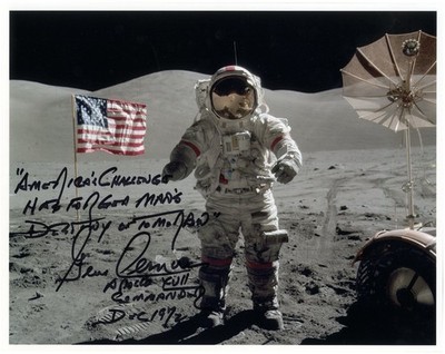 APOLLO 17 ASTRONAUT GENE CERNAN Signed Reprint Autograph  8.5x11  PHOTO Luster