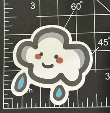 Cloud Cry Rain Smiling Cartoon Matte- Vinyl Decal Sticker Bomb Kawaii Rain