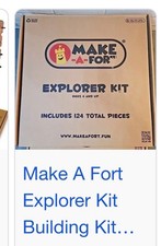 Make-A-Fort Explorer Kit - 124 Pieces Indoor Build Big Forts Mazes Fun Games