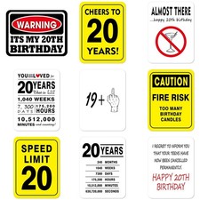 WERNNSAI 20th Birthday Party Decorations - 9PCS Wall Signs Funny Tags for Adu...