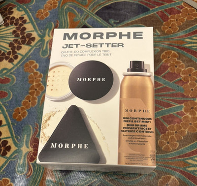 NEU UND VERPACKT Morphe Jet-Setter Teint-Trio für unterwegs inkl. Mini-Backen & Set durchscheinend