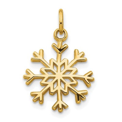 10k Gelbgold massiv poliert Schneeflockenform Charm Anhänger 0,76g
