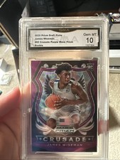 2020-21 Prizm Draft Picks Crusade #82 James Wiseman (RC) Professionally Graded 