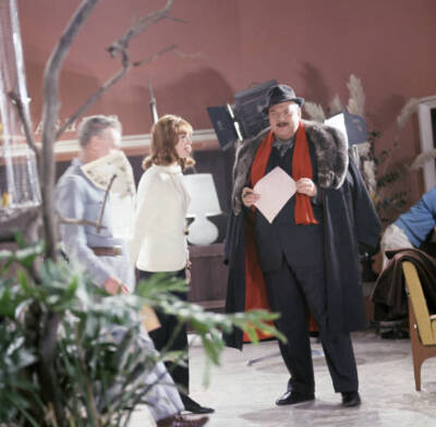 Orson Welles talking to Italian actress Elsa Martinelli on The Vip- Old Photo