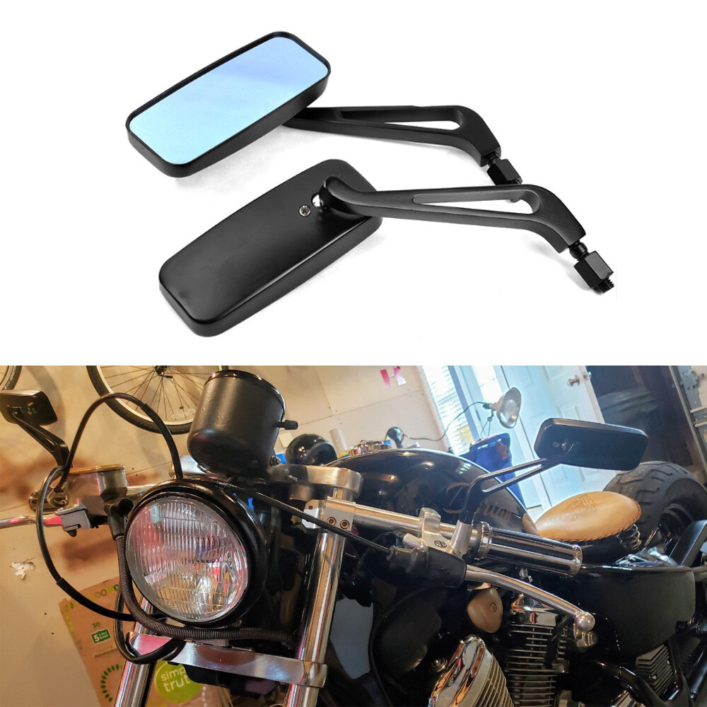 2PCS Anti Glare Rectangle Motorcycle Rearview Side Mirrors 8MM - Foto 8