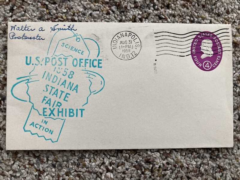 DR JIM STAMPS 1958 PHILATELIC COVER INDIANA STATE FAIR CACHET US POST OFFICE
