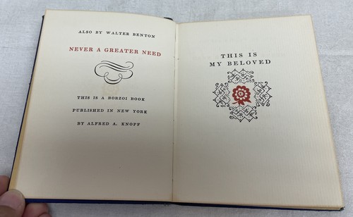 This Is My Beloved by Walter Benton 1951 HC - Picture 5 of 9