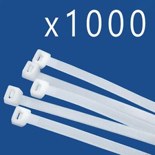 1000 Pack Lot Pcs Qty - 6" Inch Nylon Cable Zip Wire Tie 40 lbs - Natural White