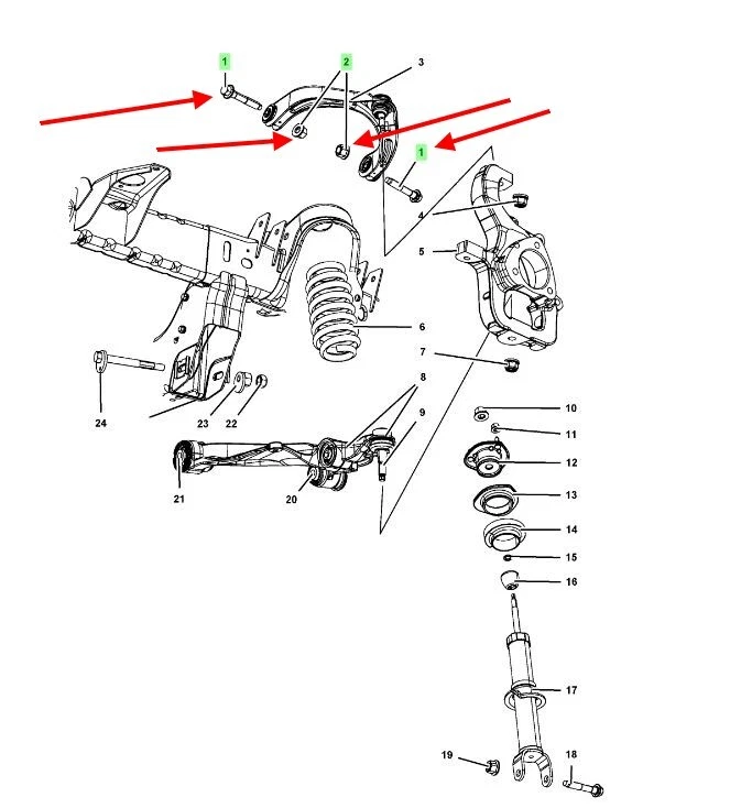 Querlenker Mutter & Schraube oben vorn Dodge RAM 1500 Bj:94-25 (Stück) - Bild 2 von 3