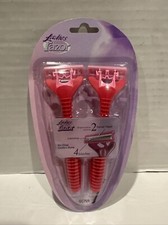 2pk Ladies Disposable Razors Pink 4 Blades Swivel Head Case Of 24