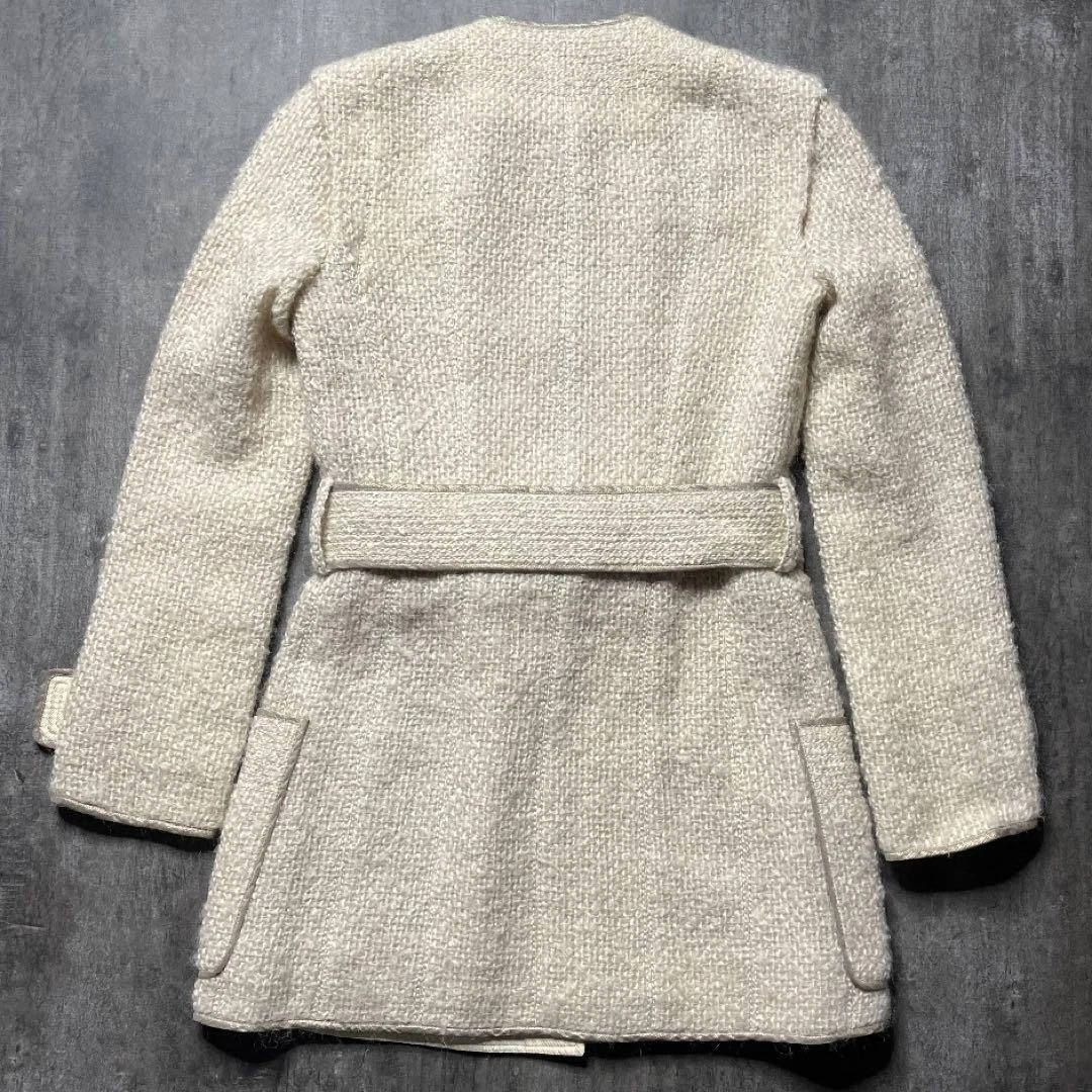 LOUIS VUITTON（LV） Giacca corte di lusso Louis Vuitton in mohair con accessori in seta beige rosa Syst