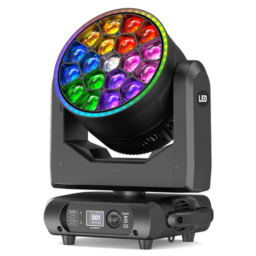 19X20W LED Beam Wash Zoom Moving Head RGBW DMX 4in1 Bee-eye Stage Light DJ Show - Picture 6 of 16