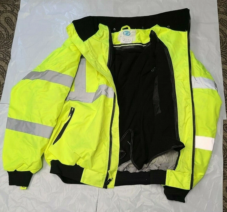 Reflective Bomber Jacket Class III Removable Lining High Visibility Free Ship - product detail image 2