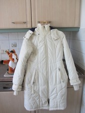 Freesoul  Vintage Mantel Jacke Parka Damen Anorak weiß - blau  Gr. M TOP  