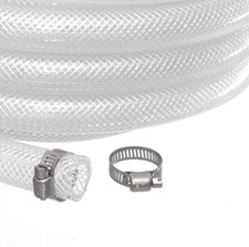 3/4" ID X 1" OD - 10 Ft High Pressure Braided Clear PVC Vinyl Tubing Flexible...