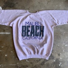 1980s VINTAGE 80s MALIBU BEACH CALIFORNIA SOUVENIR SWEATSHIRT WOMEN SZ XL