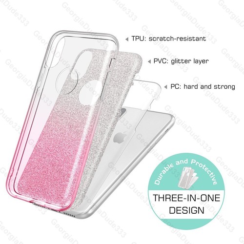 iPhone X 10 phone case cover Luxury Glitter Sparkle Bling Design Slim Hybrid - 第 14/24 張圖片