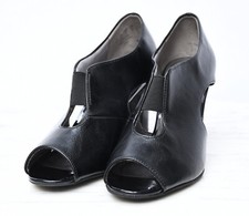 Life Stride Carla Elasticated Upper Peep Toe Black Sandal Heels Womens Sz 9 W