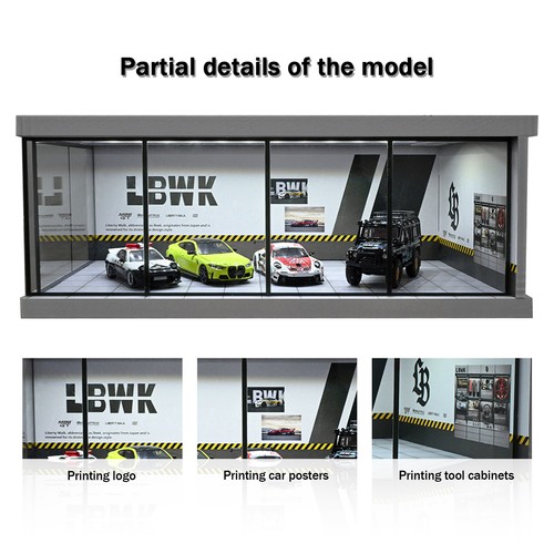 Diorama 1:64 City Car Showroom Model LED Lighting Car Garage Scene Model Display - Picture 68 of 70