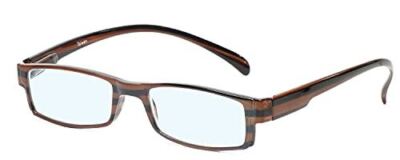 Calabria 762 Neck Hanging Blue Light Blocking Reading Glasses +1.25 Brown Stripe