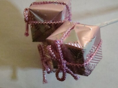 Weihnachts-Deko 3er Geschenkpäckchen Advents- oder Christbaumschmuck rosa