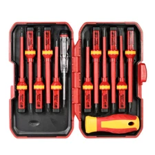 13pcs Screwdriver Insulated Screwdrivers Sets with Magnetic Slotted Torx Bits