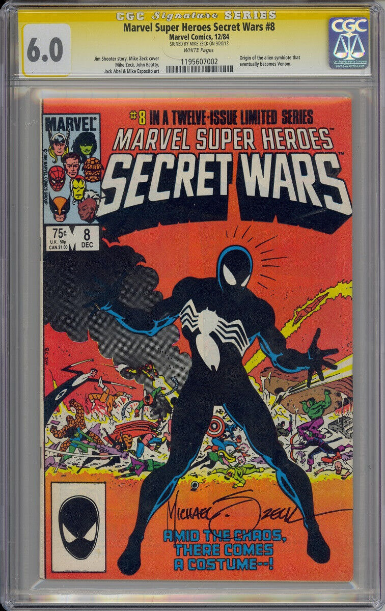 1984 MARVEL SUPER HEROES SECRET WARS #8 CGC SS 6.0 SIGNED BY MIKE ZECK VENOM KEY