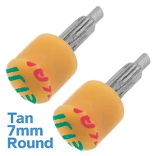 2pcs Tan 7mm Round Shoe High Heels Stiletto Repair Caps Heel Cap Tip Kit Pin