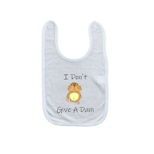 I Don't Give A Dam Baby Bib - Laughing Giraffe Baby Bib - One Size - Beaver Pun
