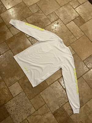 Chrome Hearts Yellow Script Neck Logo White Long Sleeve Tee Chrome Hearts Yellow Script Neck Logo White Long Sleeve Tee