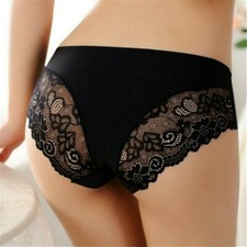 Women Underwear Sheer Lingerie Lace Briefs See Through Mesh Shorts Bikin New YM0