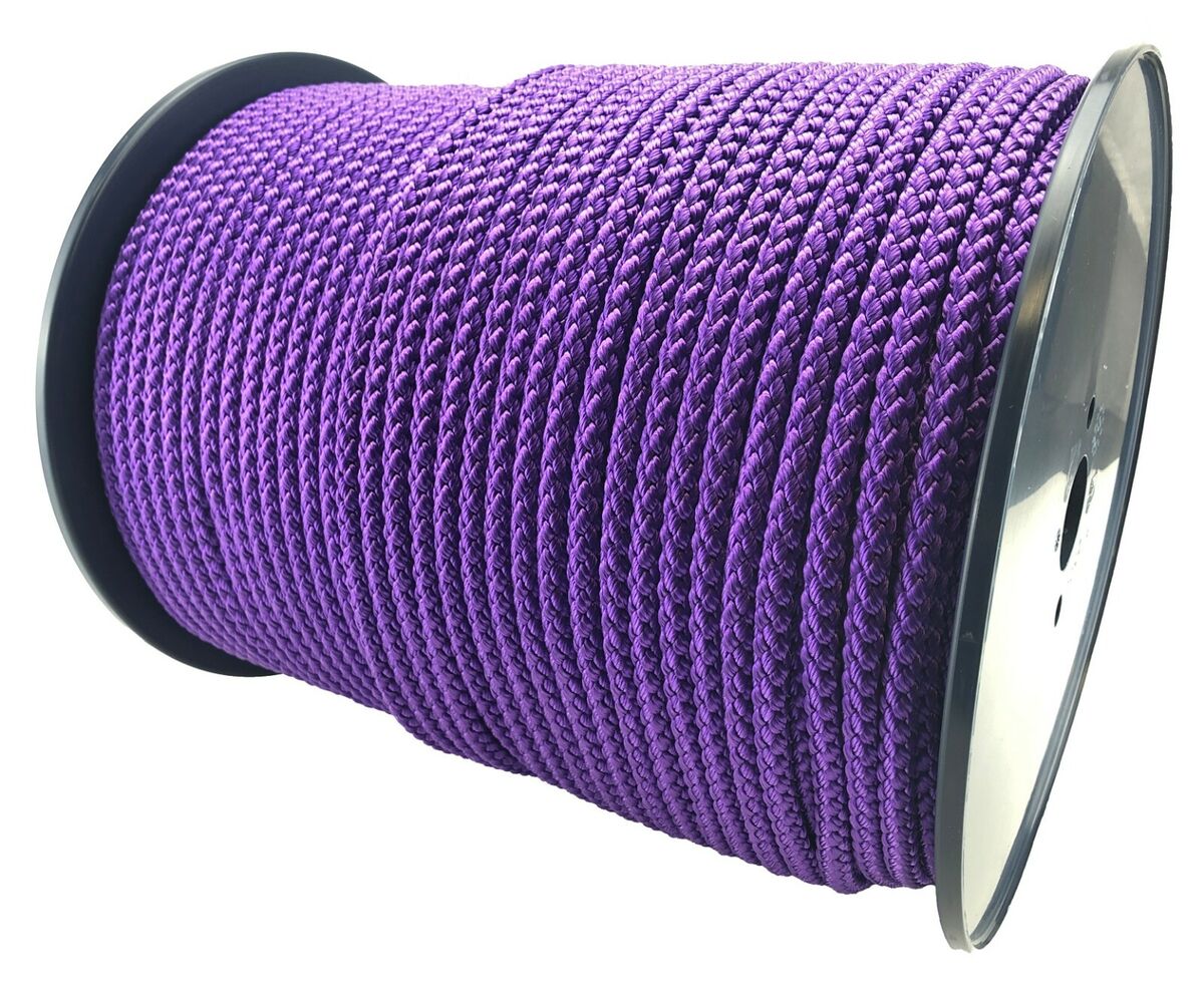 12mm Purple Braided Polypropylene Rope x 150 Metres, Camping Dog Lead Rope  Coils