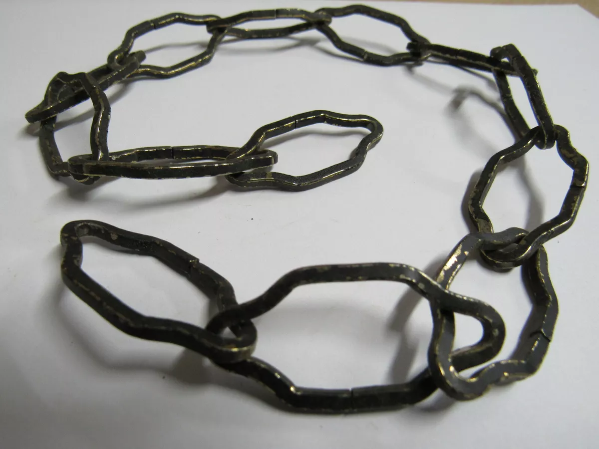 Vintage Antique Chandelier Chain Black Chippy Cathedral Italian